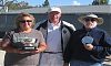 Vaqueros winner Sharon Schach and Novatos winner Steve Miller with Michael Rumbin, President of WoodRanch Croquet and USCA Chairman 9WC | Photo by Generic Staff Writer